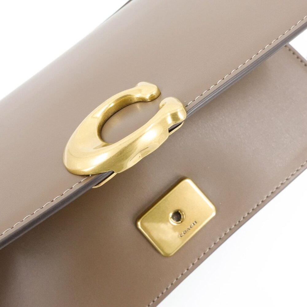 Coach Bandit Leather Shoulder Bag Dark Stone Gray OS - Picture 9 of 12